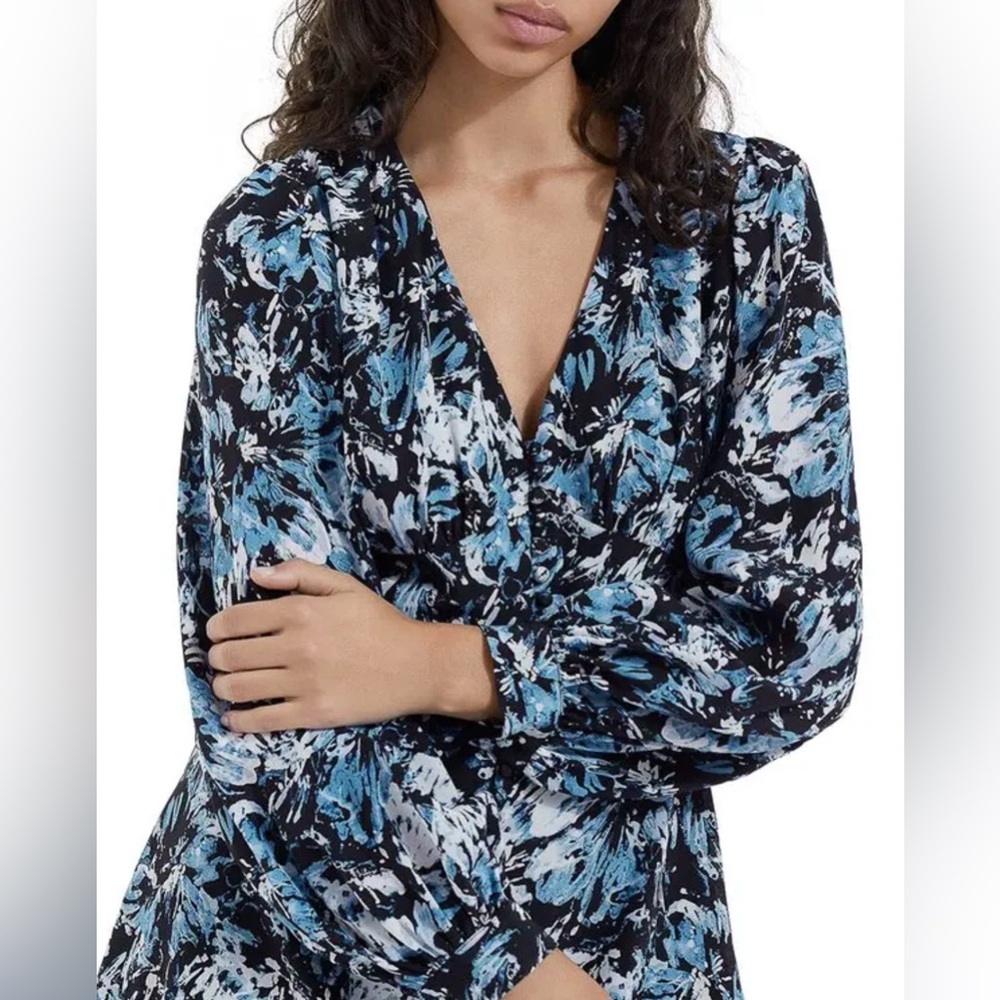The Kooples Firework Printed Metallic Mini Dress